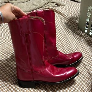 Justin Boots Women's Vibrant Pink Heeled Boots